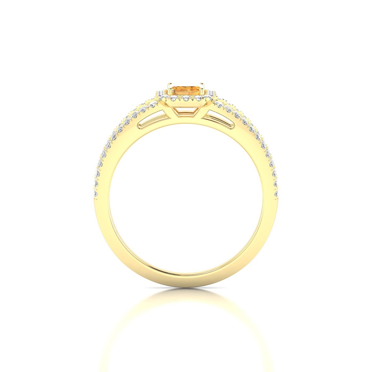 Grace | 18k Yellow Gold 6 x 4 mm Emerald Citrine Ring
