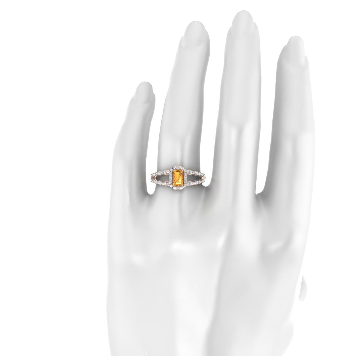 Grace | 18k Rose Gold 6 x 4 mm Emerald Citrine Ring