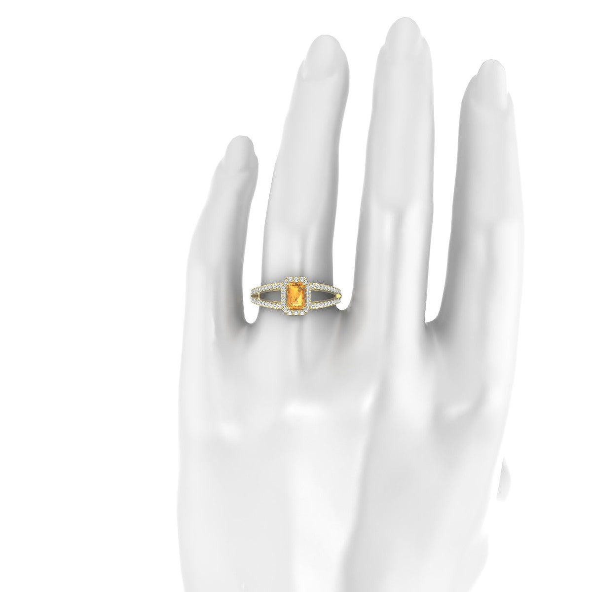 Grace | 18k Yellow Gold 6 x 4 mm Emerald Citrine Ring
