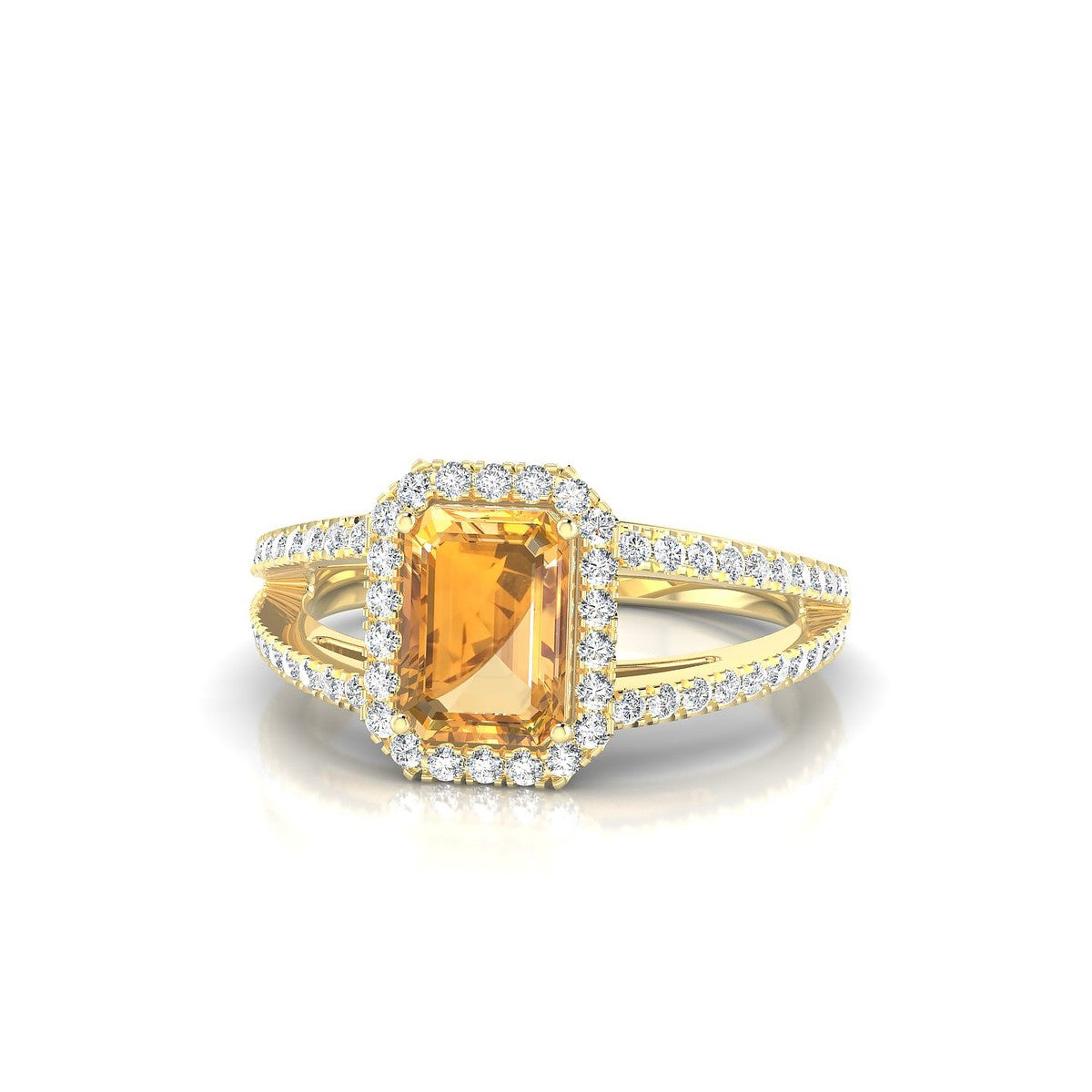 Grace | 18k Yellow Gold 7 x 5 mm Emerald Citrine Ring