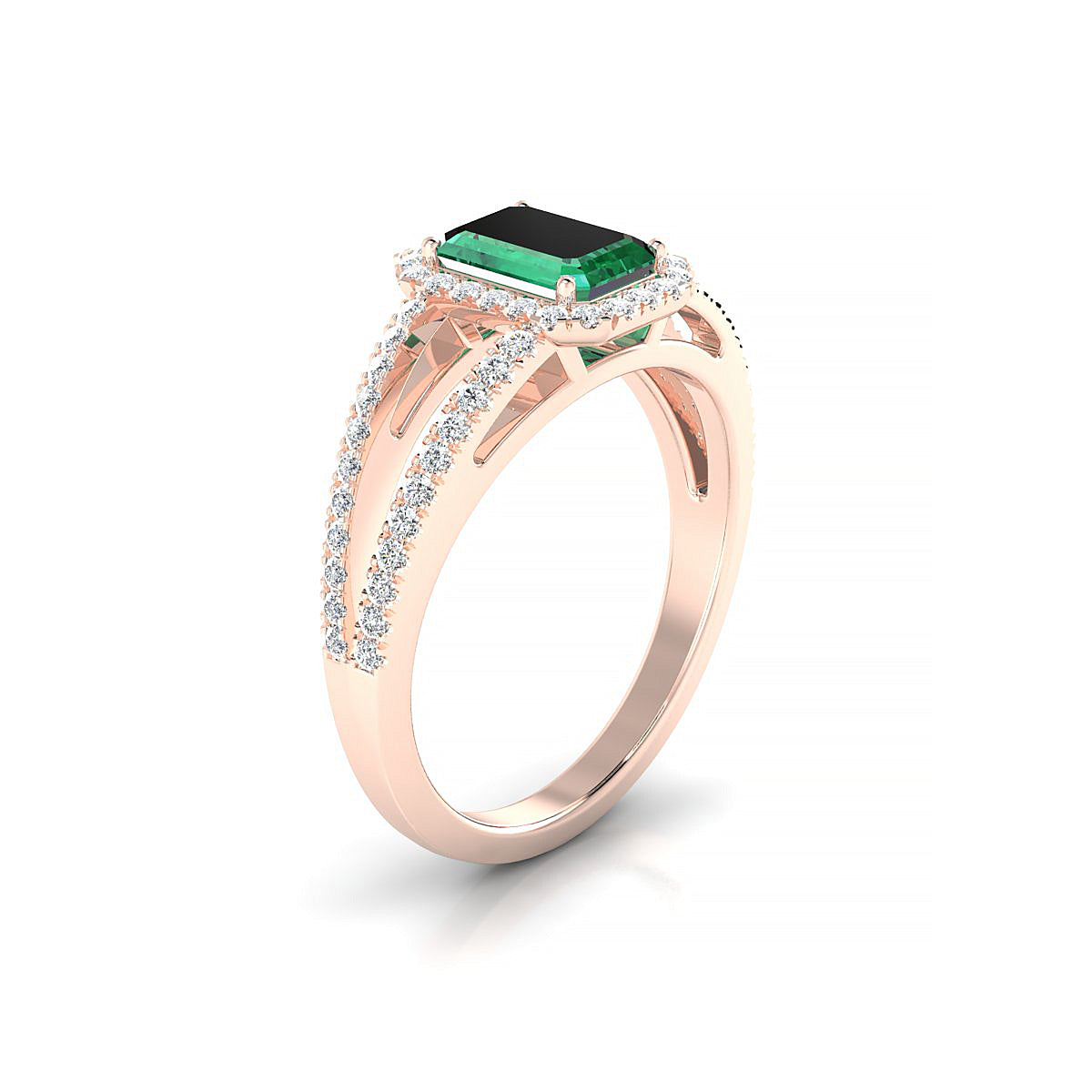 Grace | 18k Rose Gold 7 x 5 mm Emerald Emerald Ring