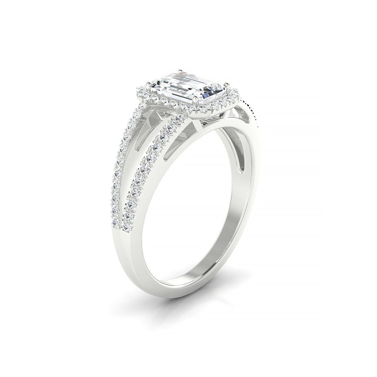 Grace | 18k White Gold 7 x 5 mm Emerald Diamond Ring