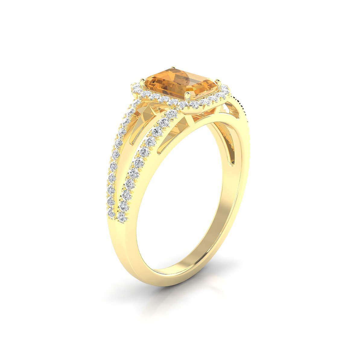 Grace | 18k Yellow Gold 7 x 5 mm Emerald Citrine Ring