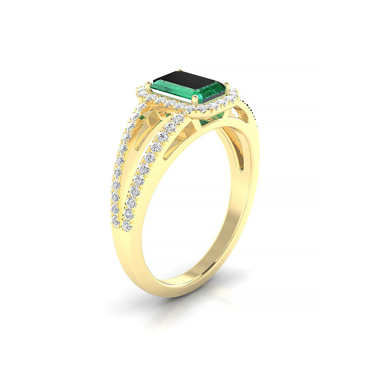 Grace | 18k Yellow Gold 7 x 5 mm Emerald Emerald Ring