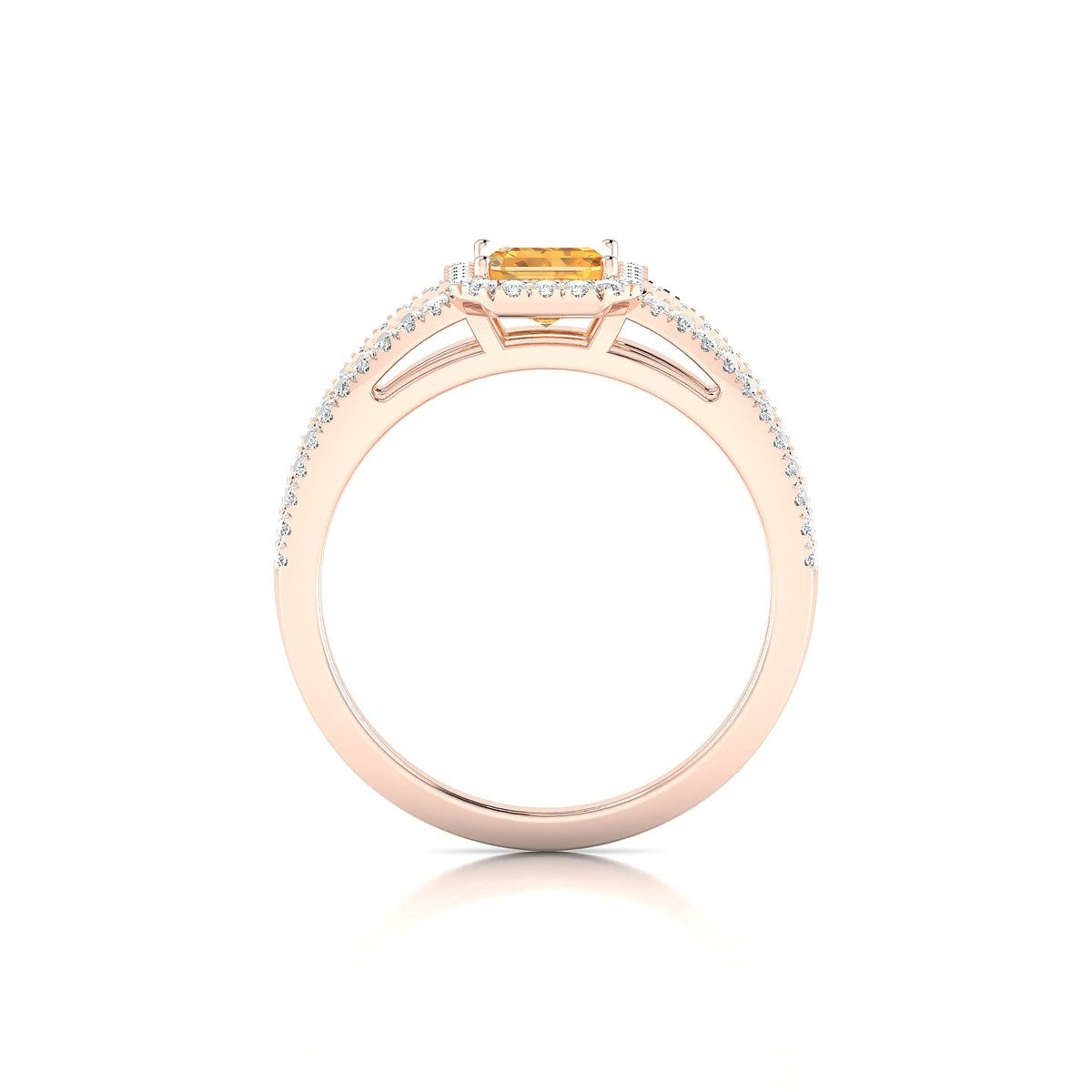 Grace | 18k Rose Gold 7 x 5 mm Emerald Citrine Ring