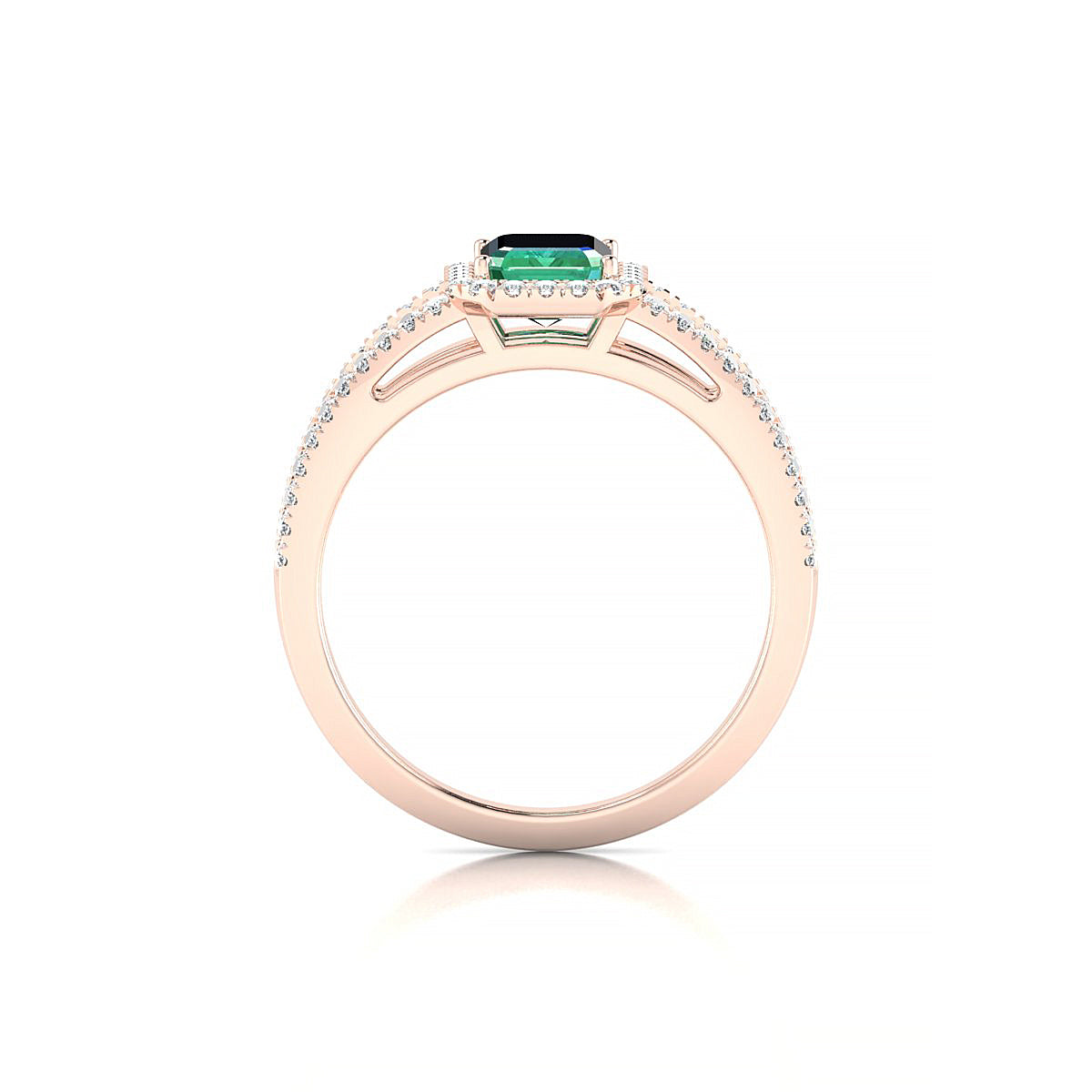 Grace | 18k Rose Gold 7 x 5 mm Emerald Emerald Ring