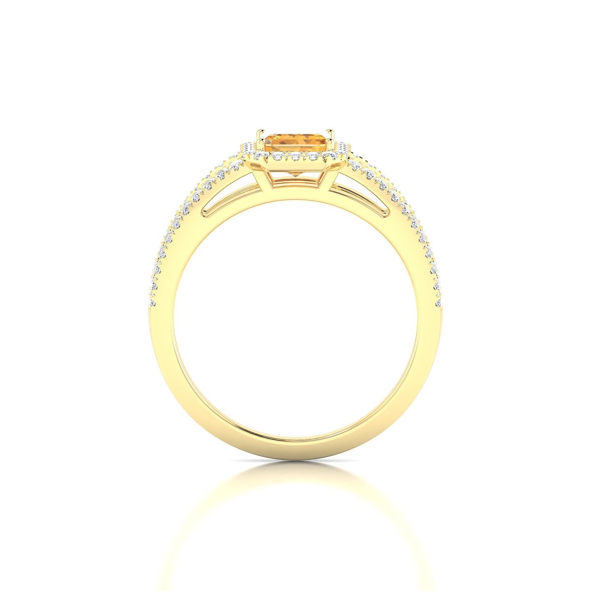 Grace | 18k Yellow Gold 7 x 5 mm Emerald Citrine Ring