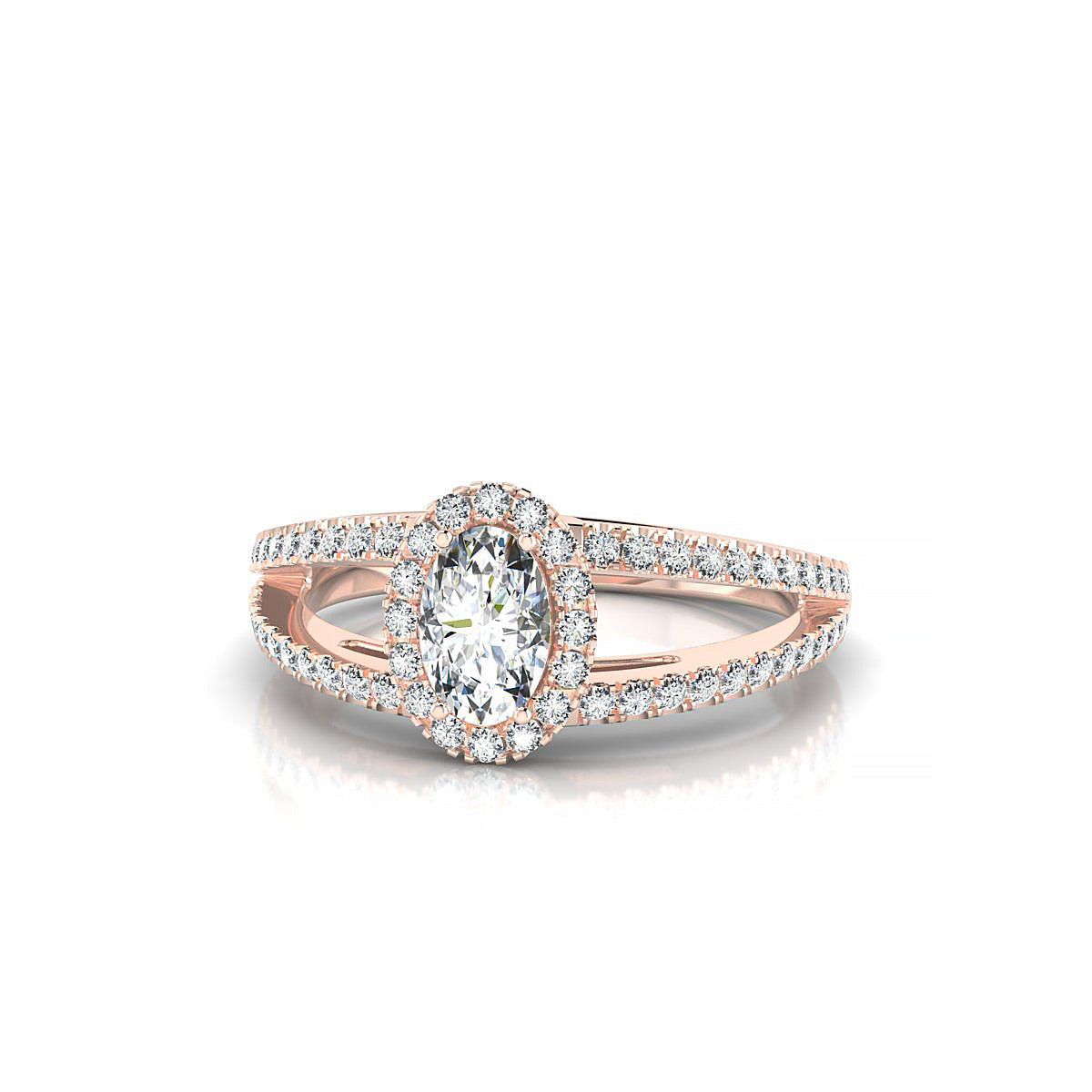 Grace | 18k Rose Gold 6 x 4 mm Oval Diamond Ring