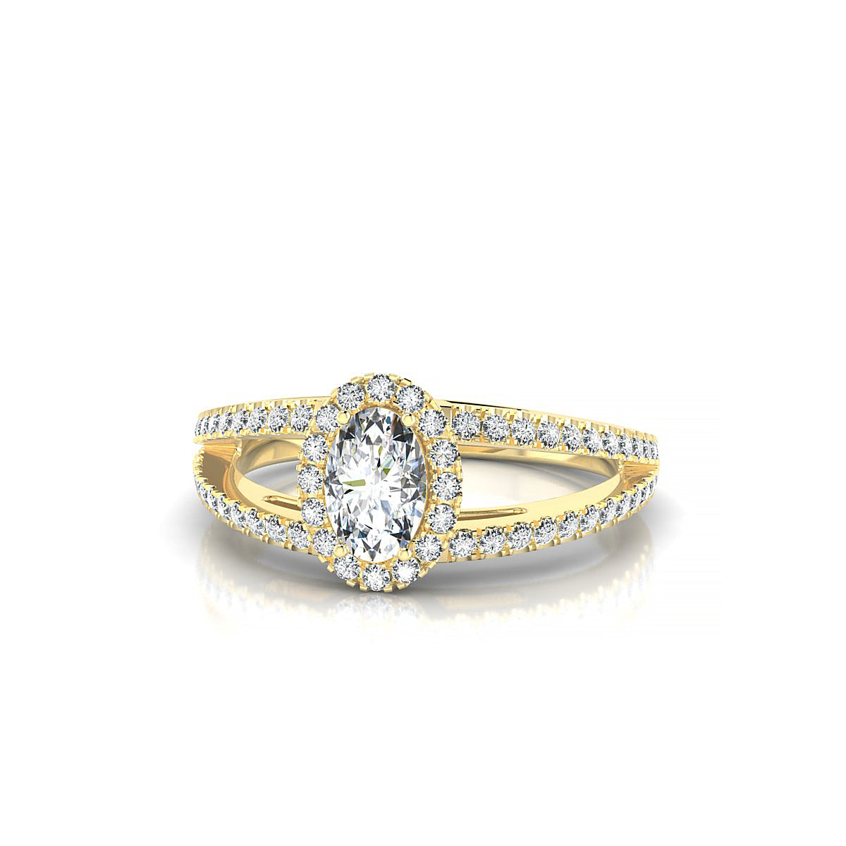 Grace | 18k Yellow Gold 6 x 4 mm Oval Diamond Ring