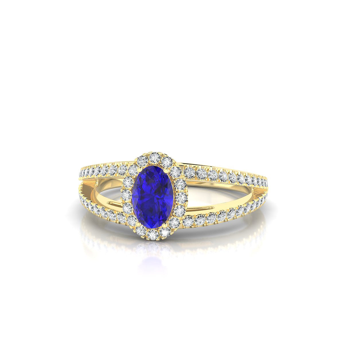 Grace | 18k Yellow Gold 6 x 4 mm Oval Tanzanite Ring
