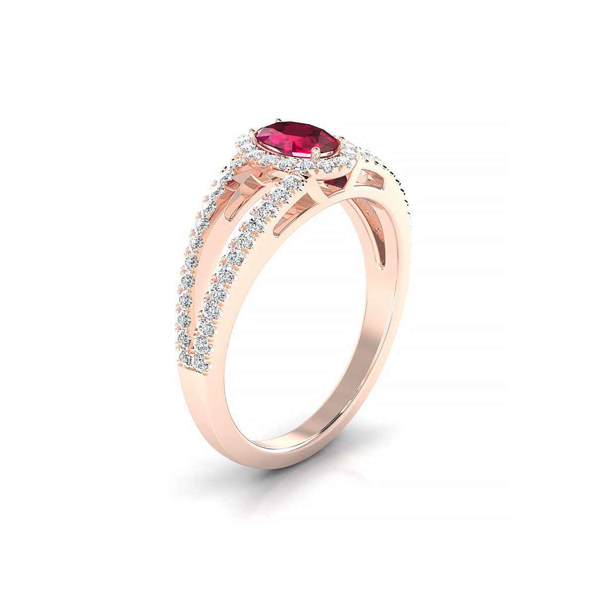 Grace | 18k Rose Gold 6 x 4 mm Oval Ruby Ring