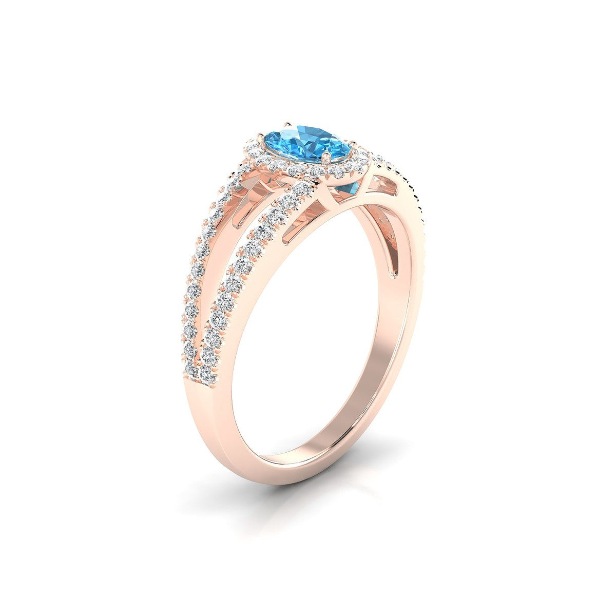 Grace | 18k Rose Gold 6 x 4 mm Oval Topaz Ring