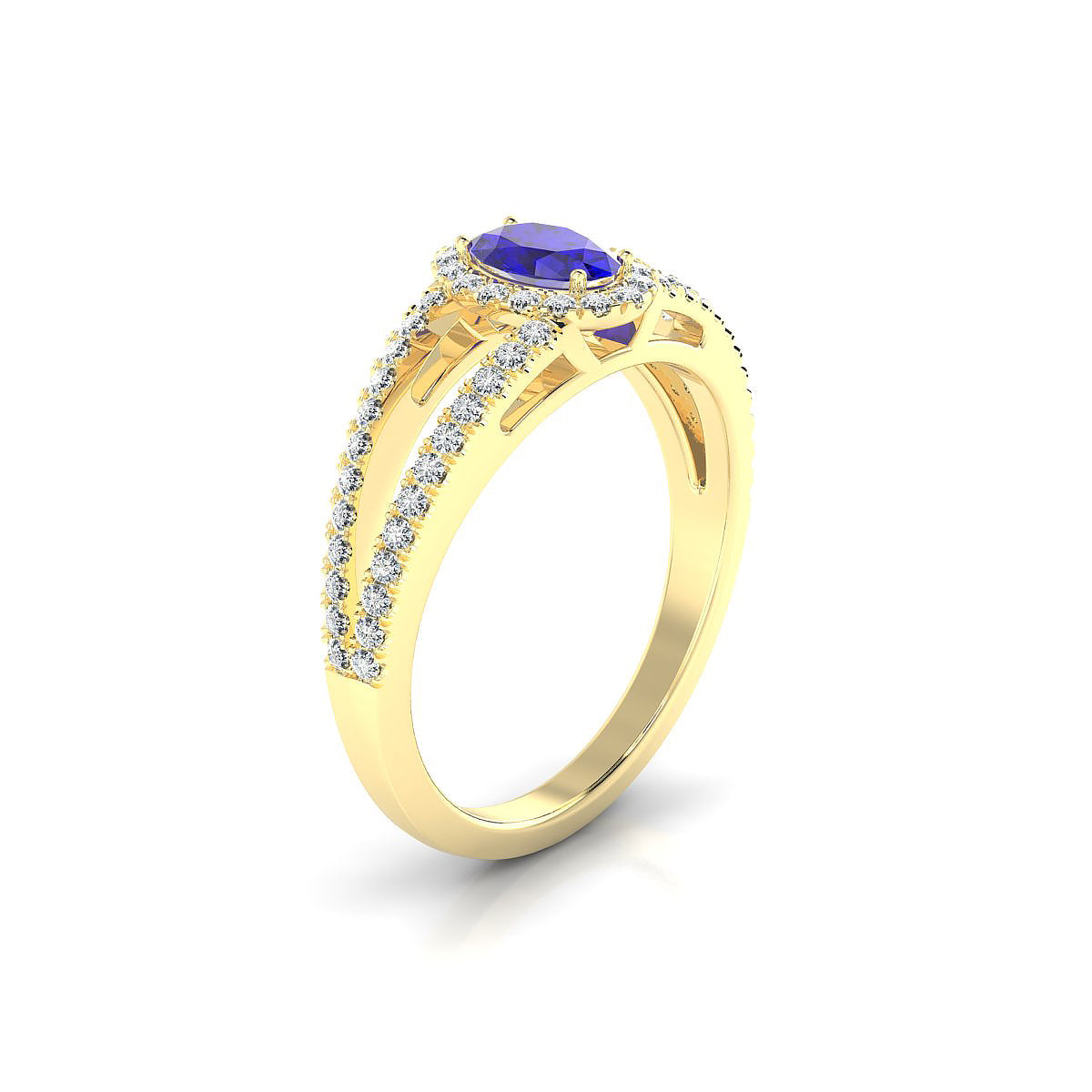 Grace | 18k Yellow Gold 6 x 4 mm Oval Tanzanite Ring