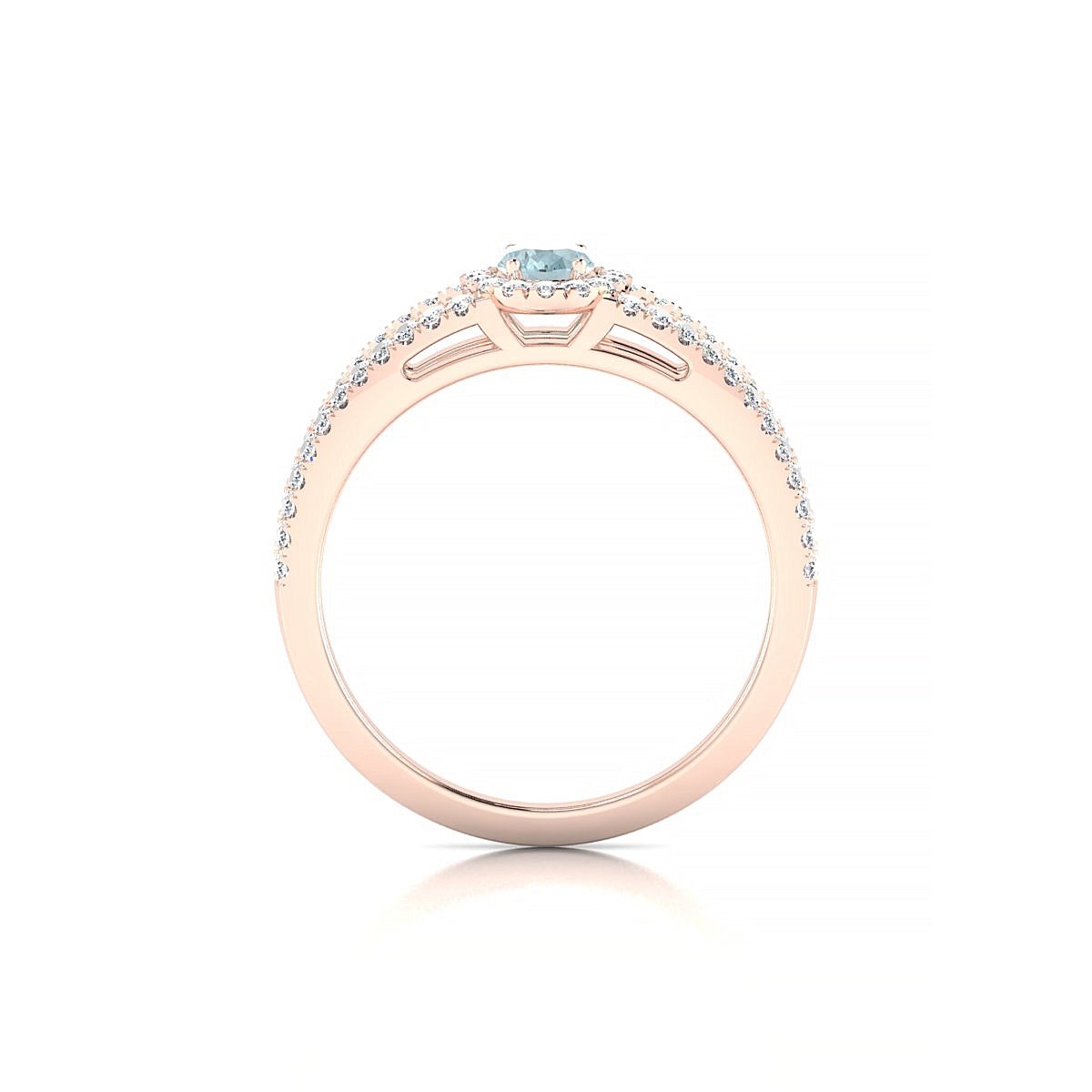 Grace | 18k Rose Gold 6 x 4 mm Oval Aquamarine Ring