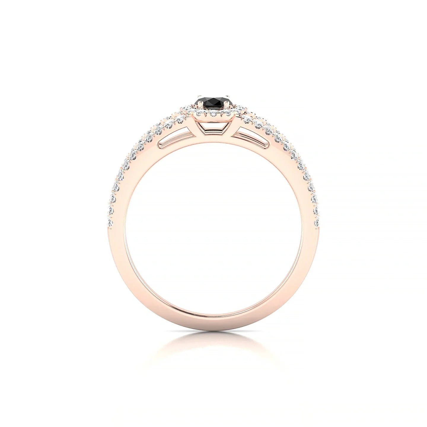 Grace | 18k Rose Gold 6 x 4 mm Oval Black Diamond Ring