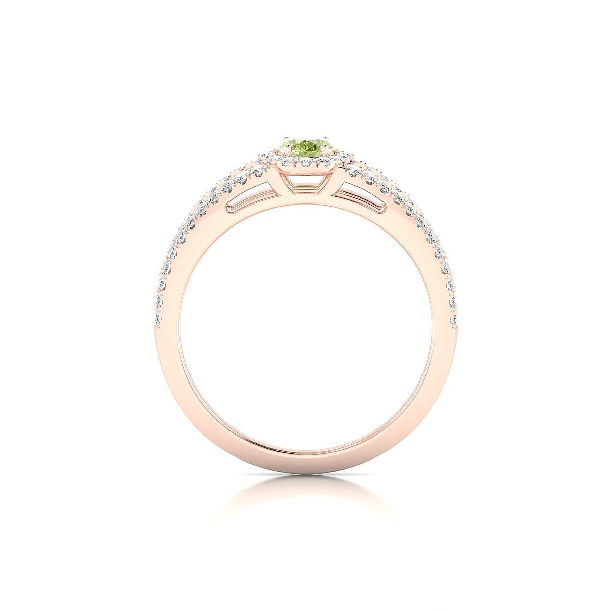 Grace | 18k Rose Gold 6 x 4 mm Oval Peridot Ring