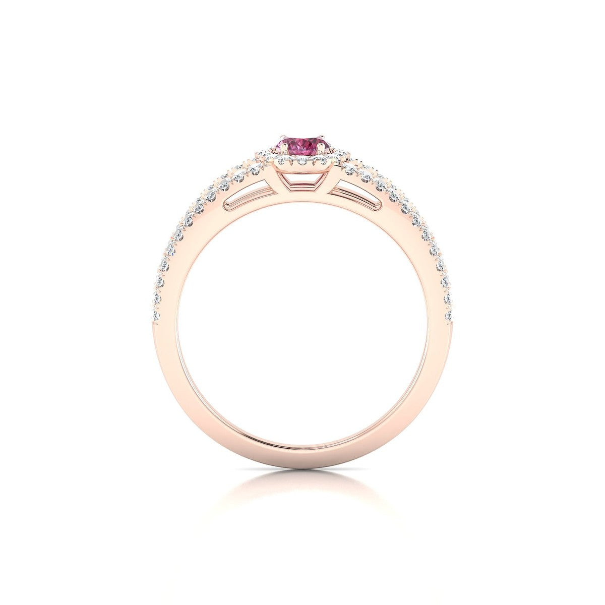 Grace | 18k Rose Gold 6 x 4 mm Oval Rhodolite Ring