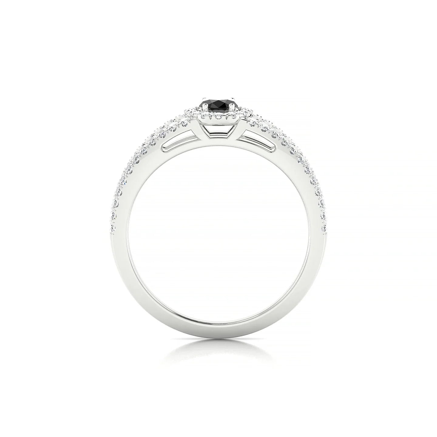 Grace | 18k White Gold 6 x 4 mm Oval Black Diamond Ring