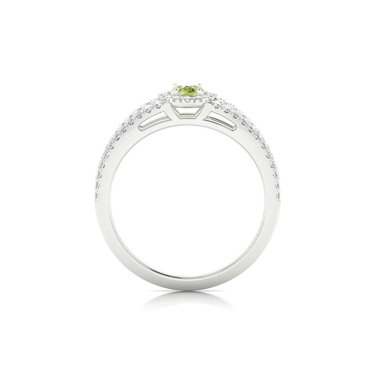 Grace | 18k White Gold 6 x 4 mm Oval Peridot Ring