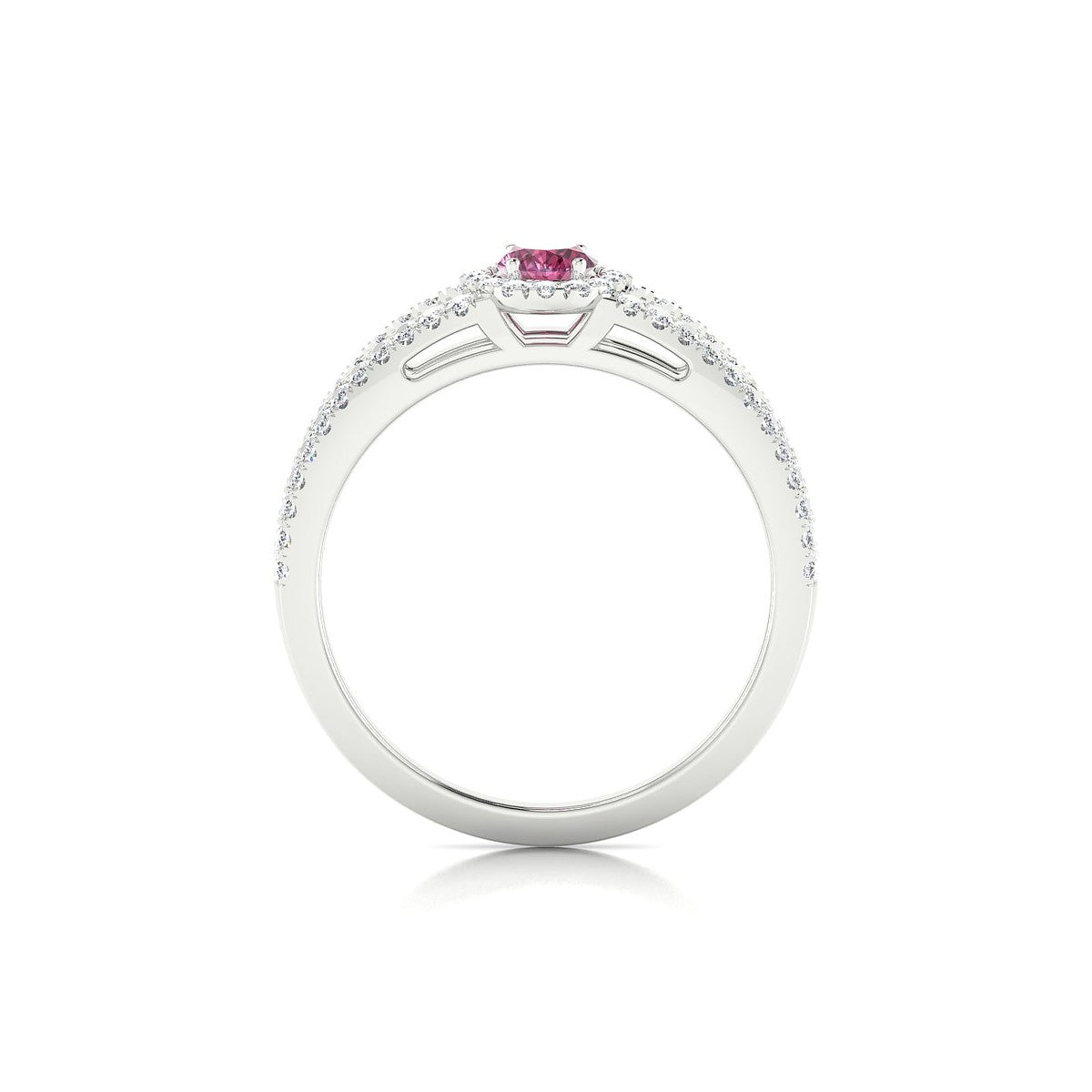 Grace | 18k White Gold 6 x 4 mm Oval Rhodolite Ring