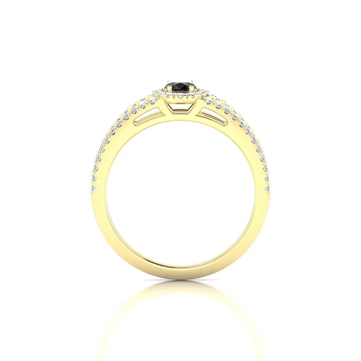 Grace | 18k Yellow Gold 6 x 4 mm Oval Black Diamond Ring