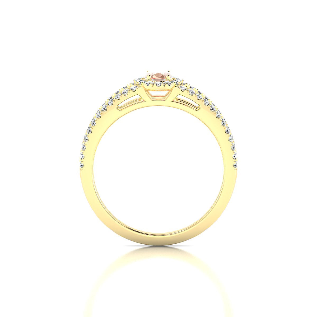 Grace | 18k Yellow Gold 6 x 4 mm Oval Morganite Ring