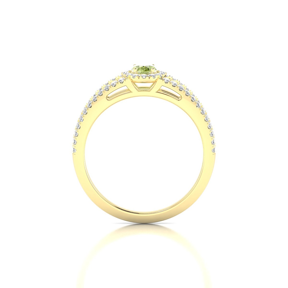 Grace | 18k Yellow Gold 6 x 4 mm Oval Peridot Ring