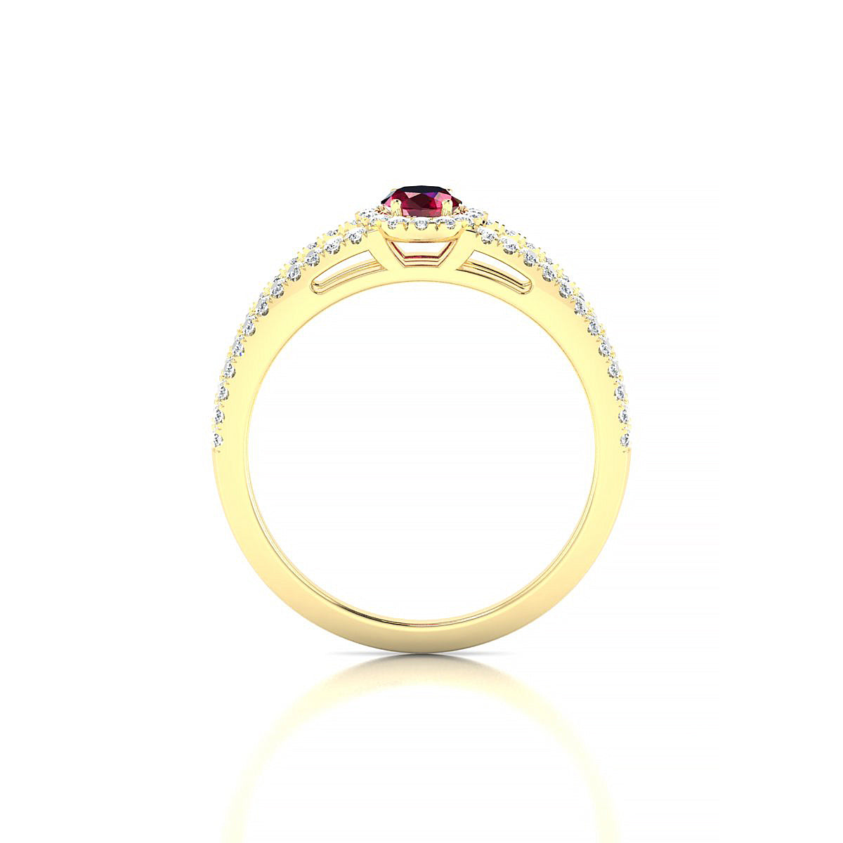Grace | 18k Yellow Gold 6 x 4 mm Oval Ruby Ring