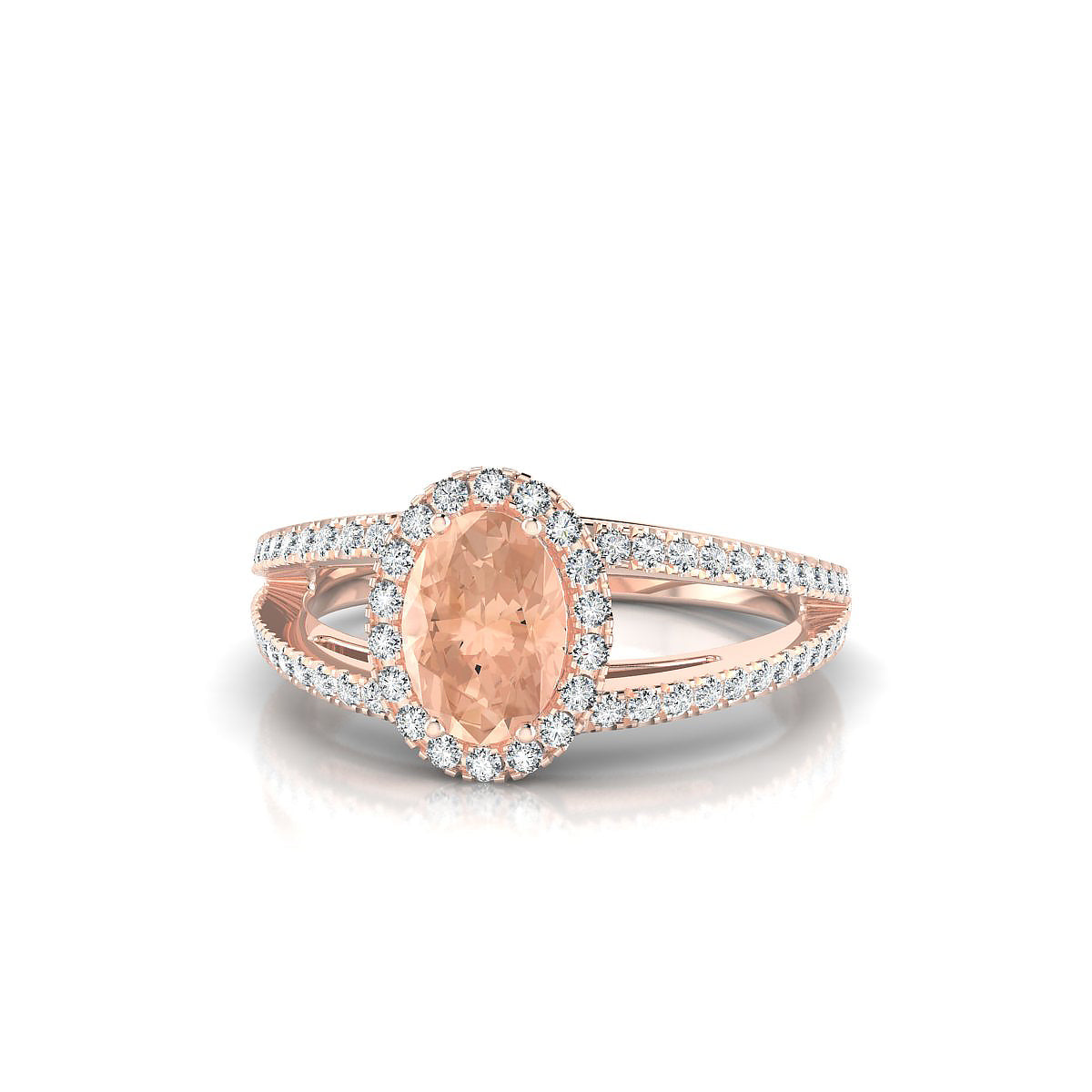 Grace | 18k Rose Gold 7 x 5 mm Oval Morganite Ring