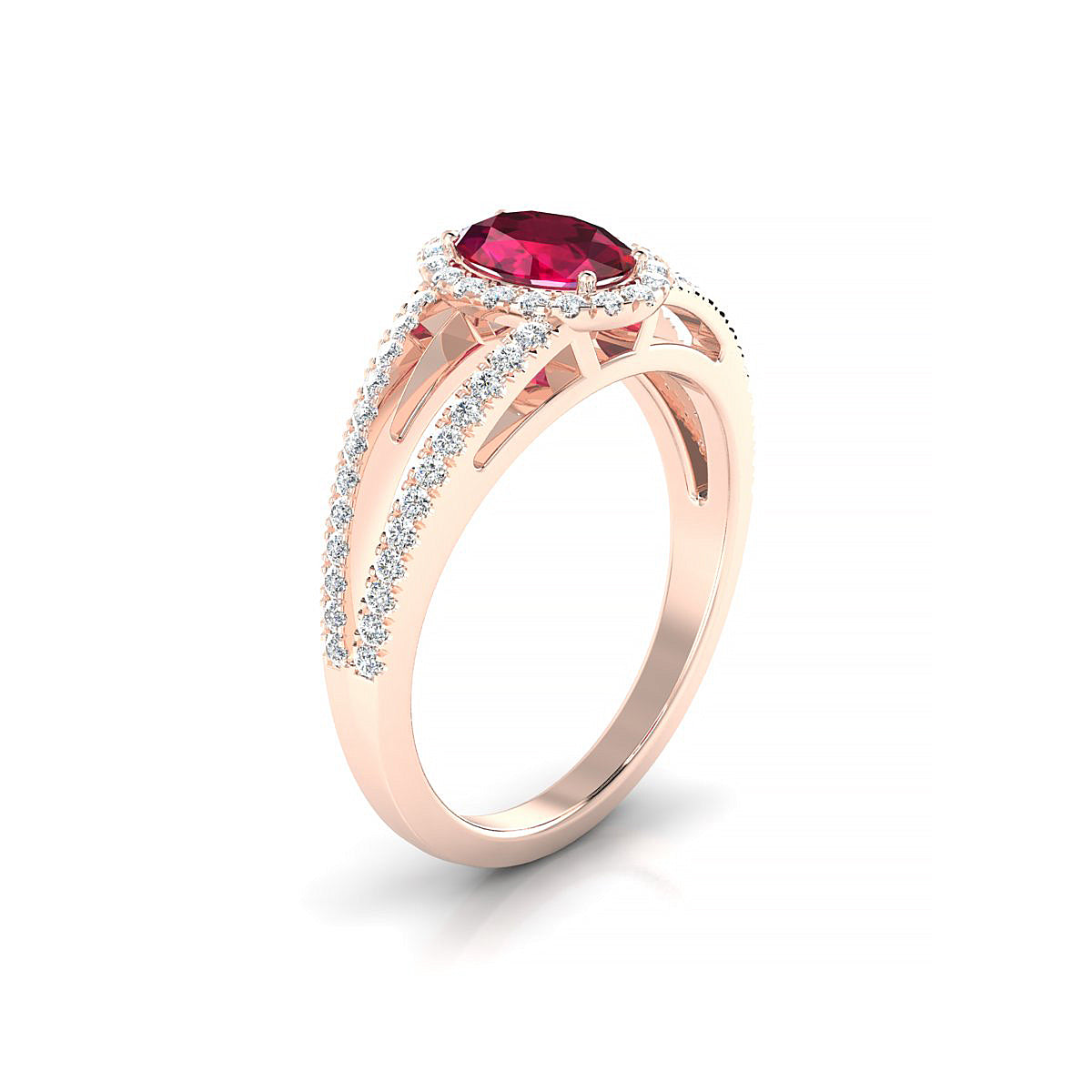 Grace | 18k Rose Gold 7 x 5 mm Oval Ruby Ring