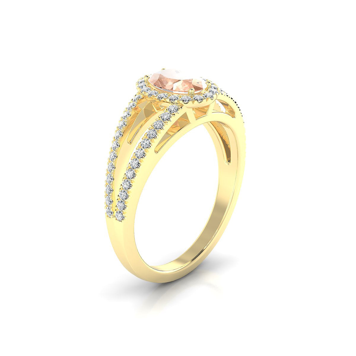 Grace | 18k Yellow Gold 7 x 5 mm Oval Morganite Ring