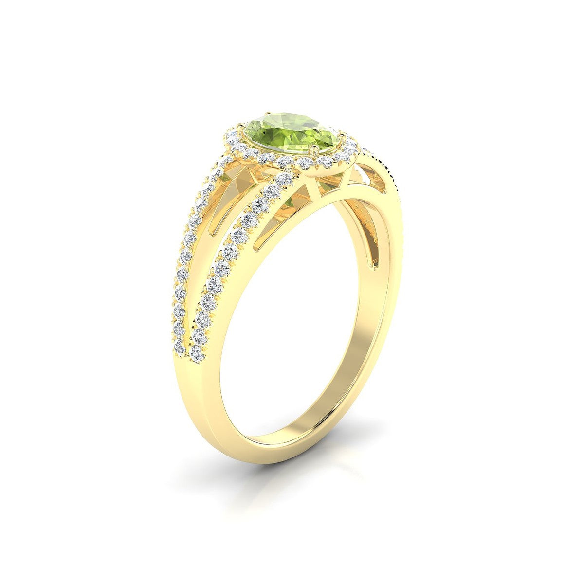 Grace | 18k Yellow Gold 7 x 5 mm Oval Peridot Ring