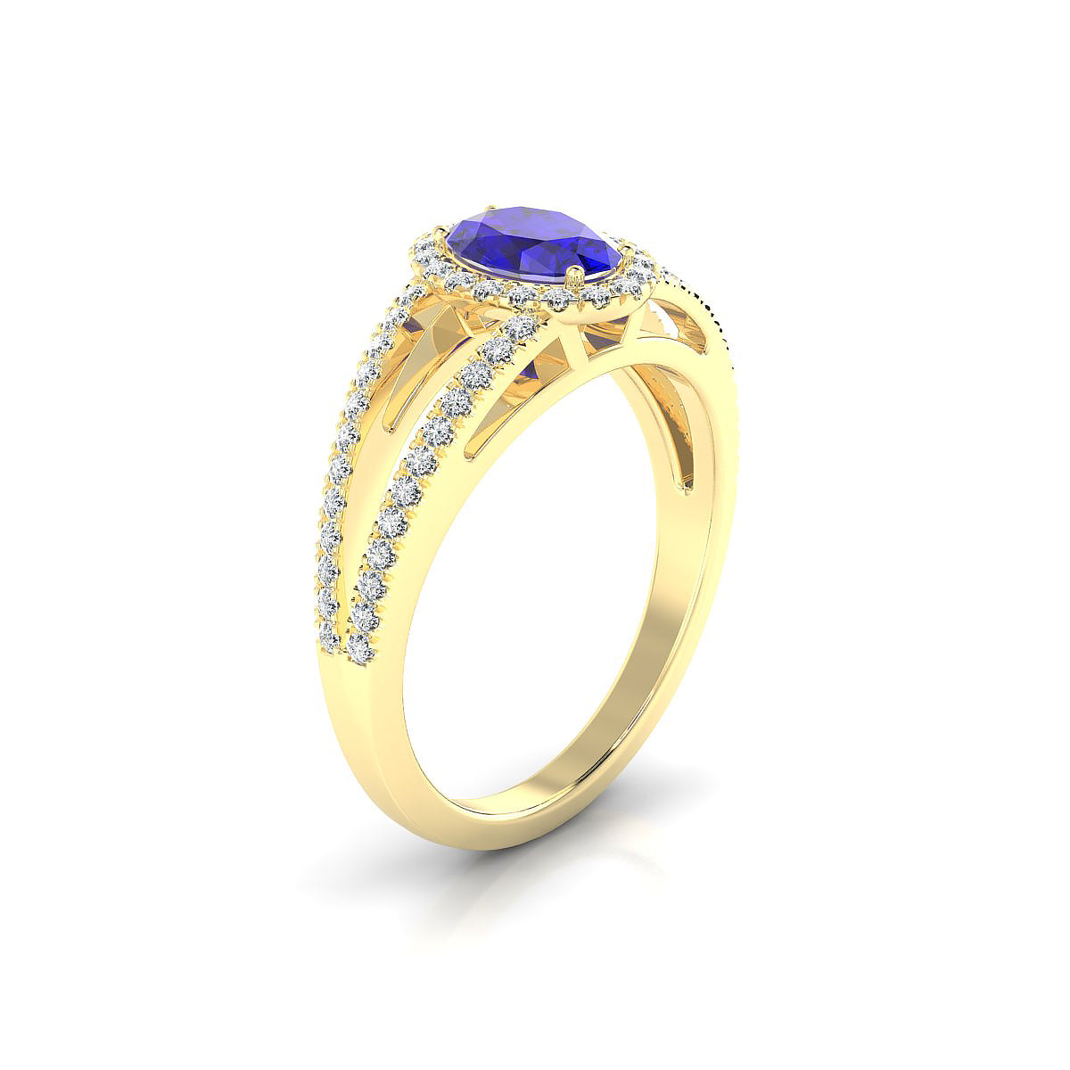 Grace | 18k Yellow Gold 7 x 5 mm Oval Tanzanite Ring
