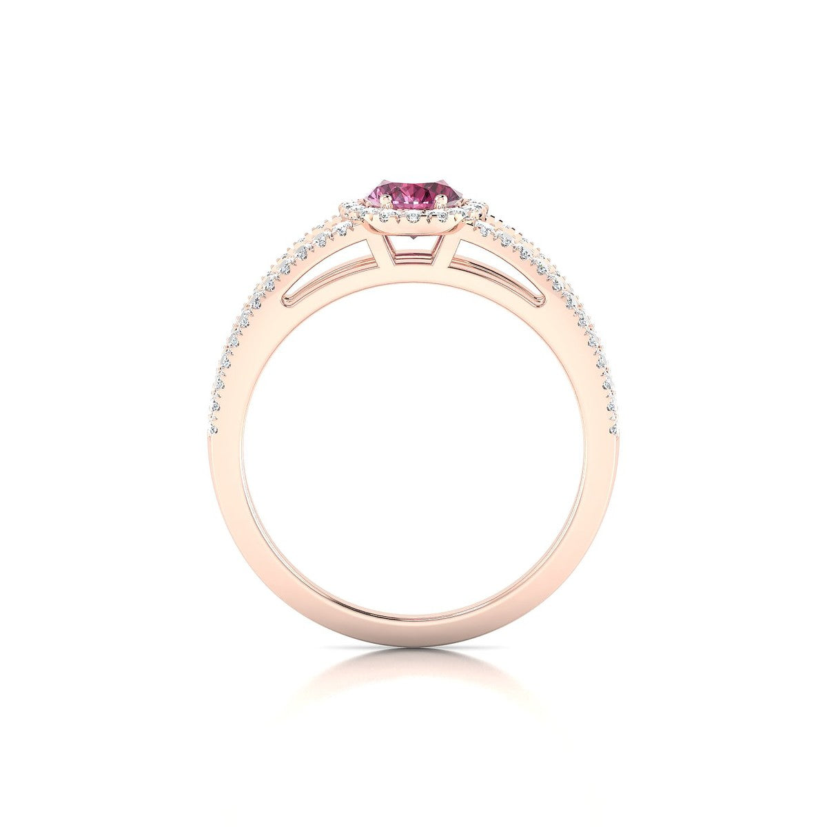 Grace | 18k Rose Gold 7 x 5 mm Oval Rhodolite Ring