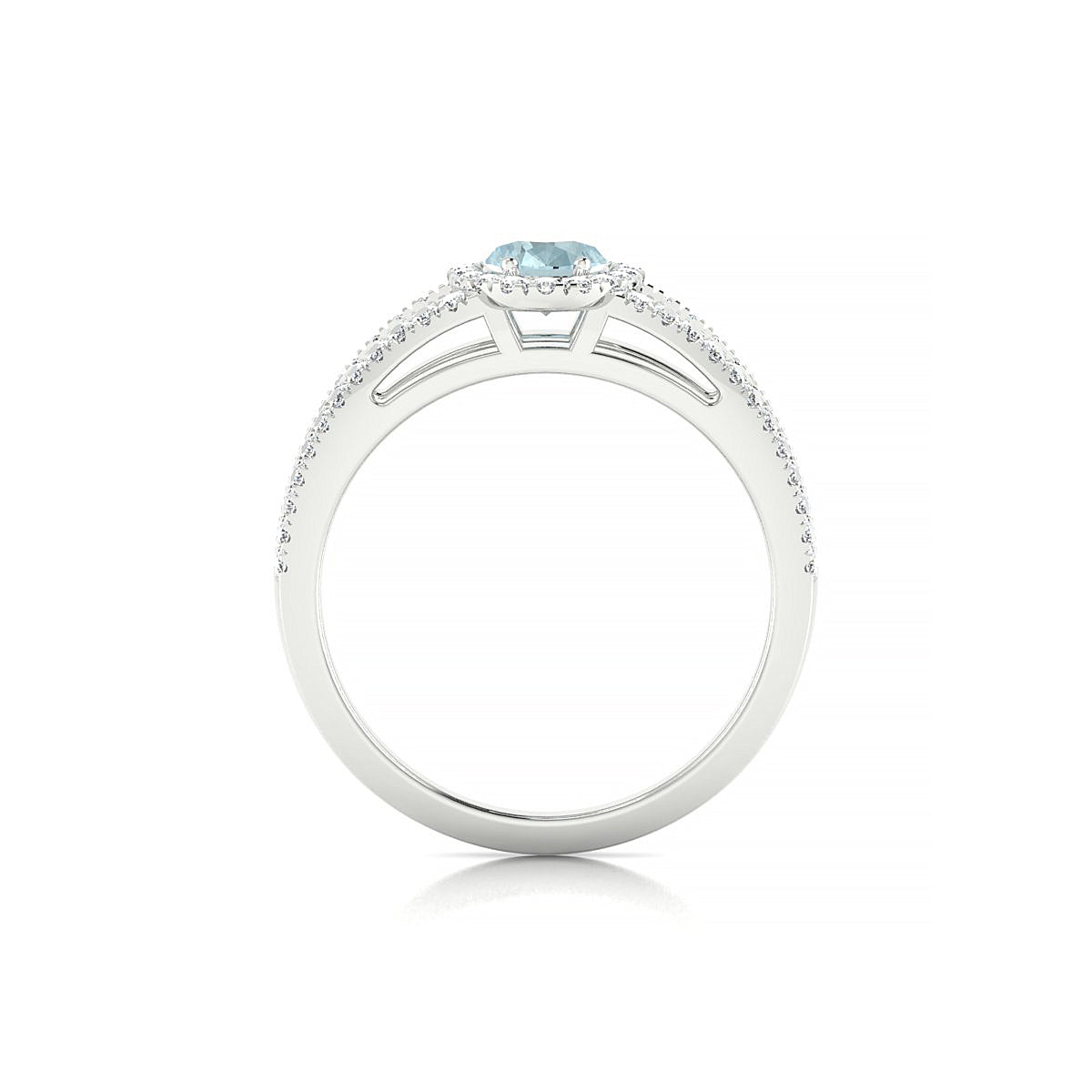 Grace | 18k White Gold 7 x 5 mm Oval Aquamarine Ring