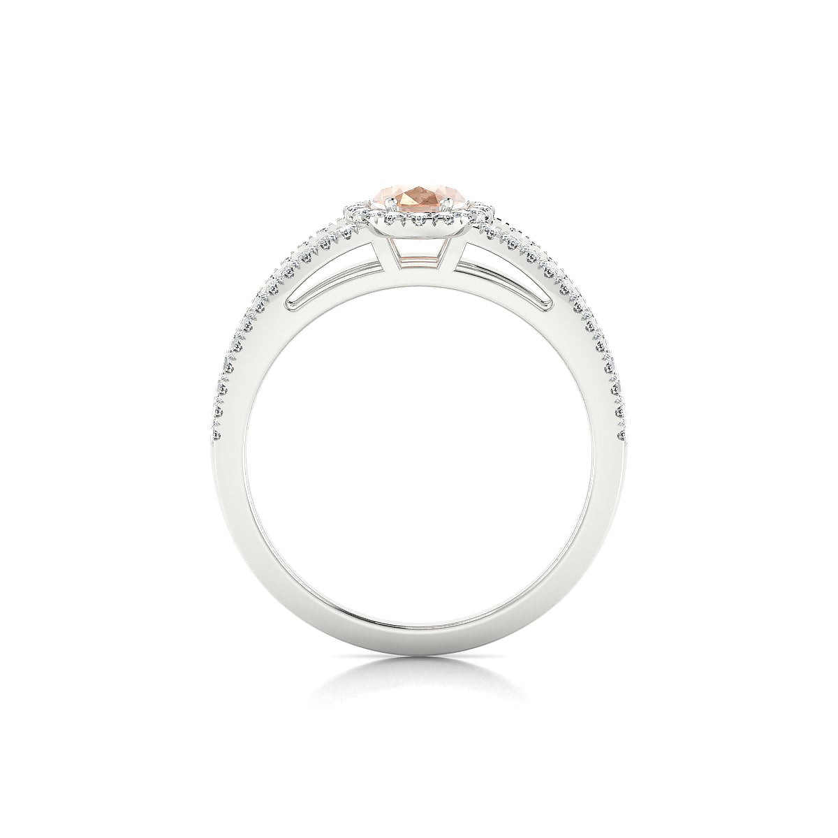 Grace | 18k White Gold 7 x 5 mm Oval Morganite Ring