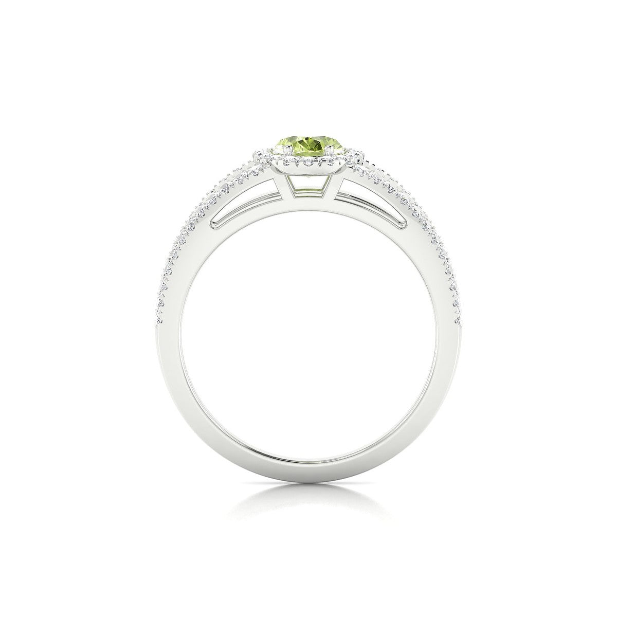 Grace | 18k White Gold 7 x 5 mm Oval Peridot Ring