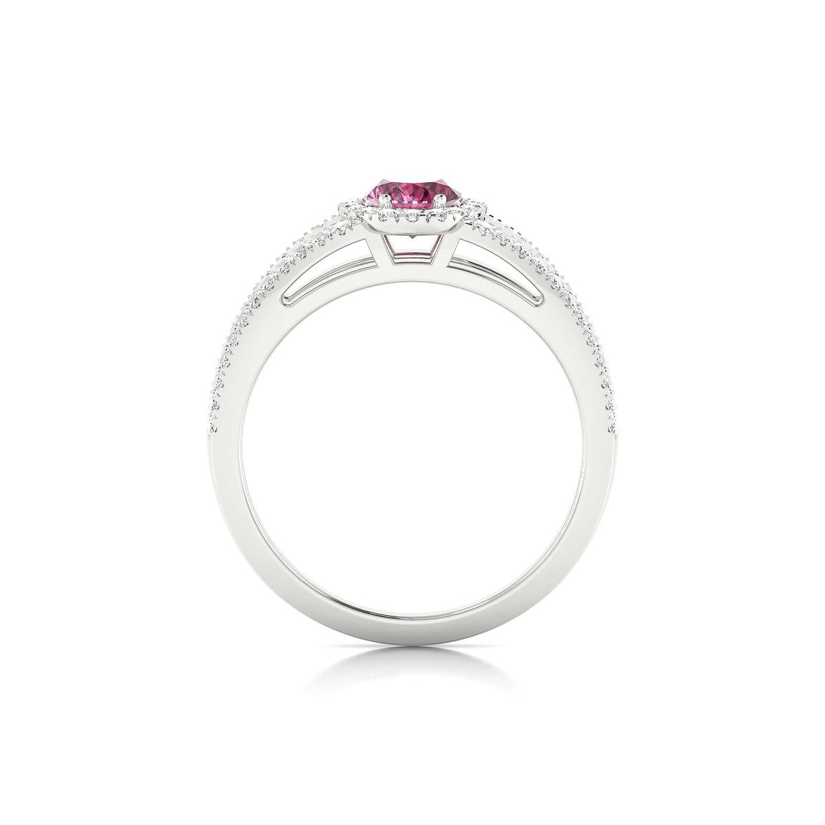 Grace | 18k White Gold 7 x 5 mm Oval Rhodolite Ring