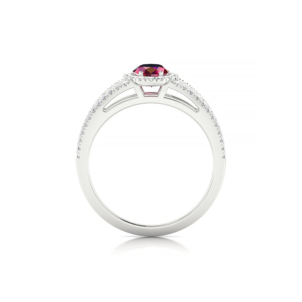 Grace | 18k White Gold 7 x 5 mm Oval Ruby Ring