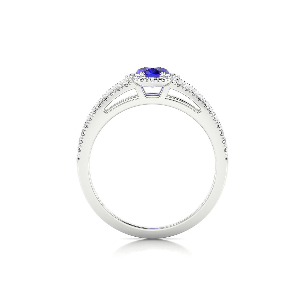 Grace | 18k White Gold 7 x 5 mm Oval Tanzanite Ring