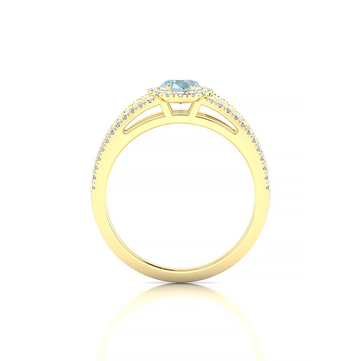 Grace | 18k Yellow Gold 7 x 5 mm Oval Aquamarine Ring