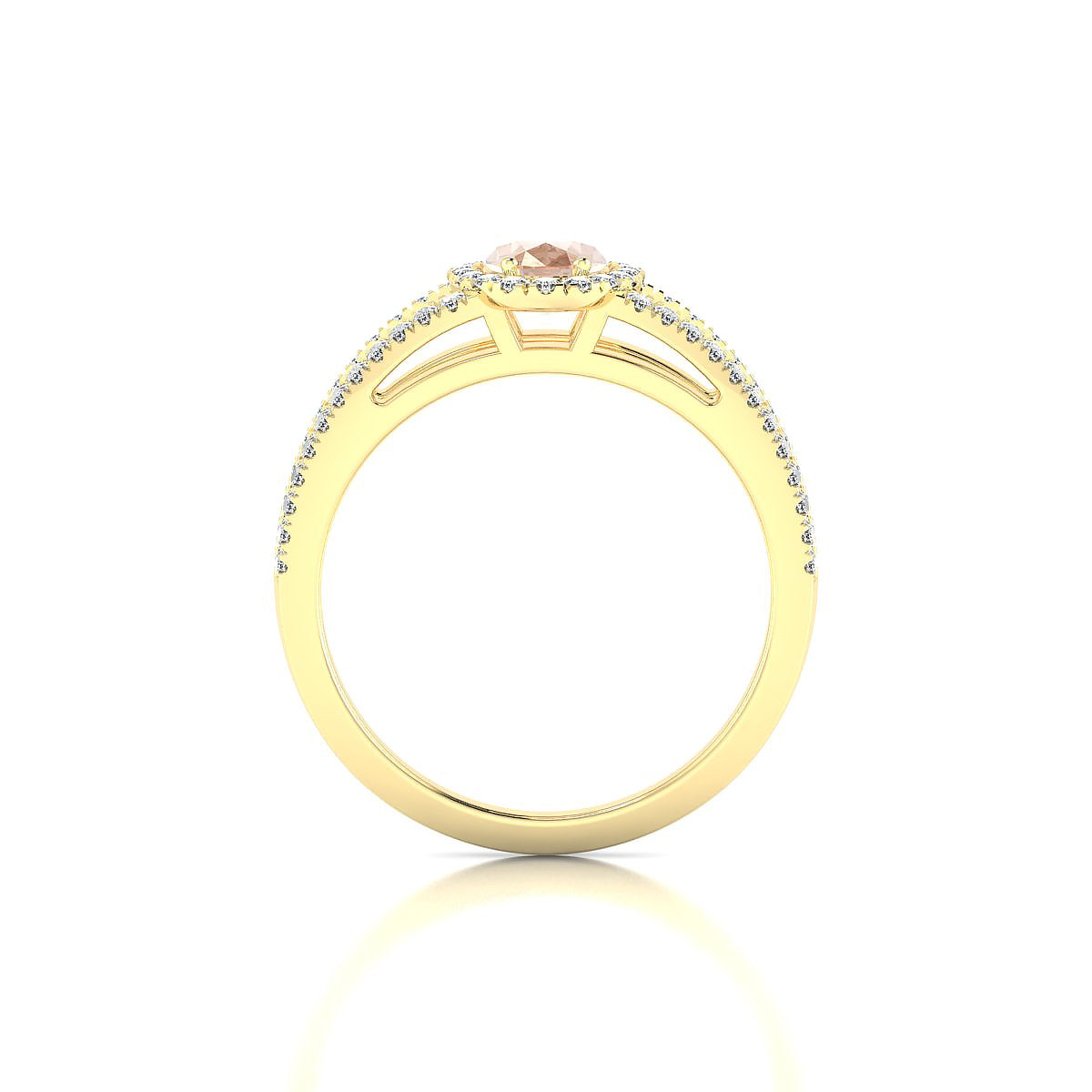 Grace | 18k Yellow Gold 7 x 5 mm Oval Morganite Ring