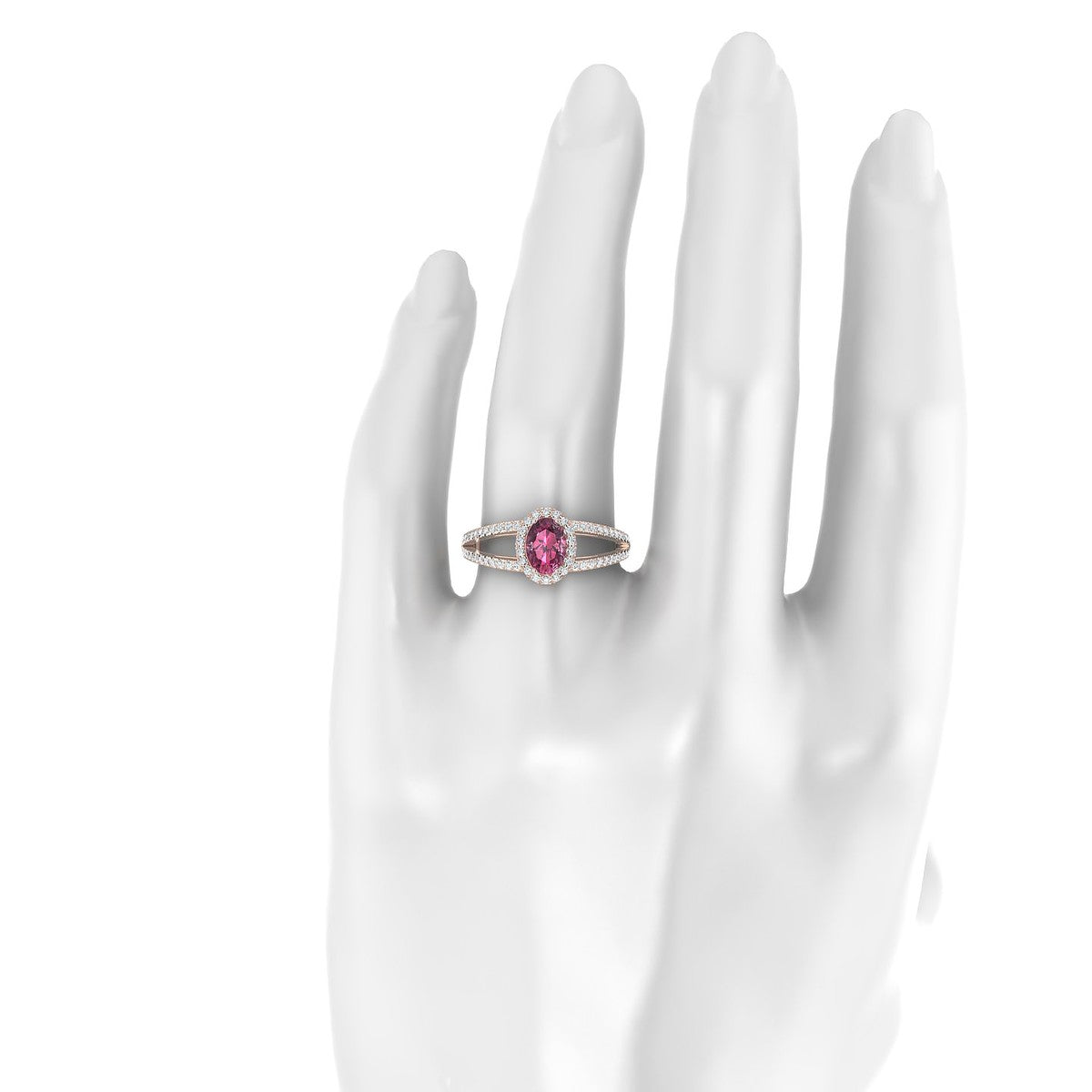 Grace | 18k Rose Gold 7 x 5 mm Oval Rhodolite Ring