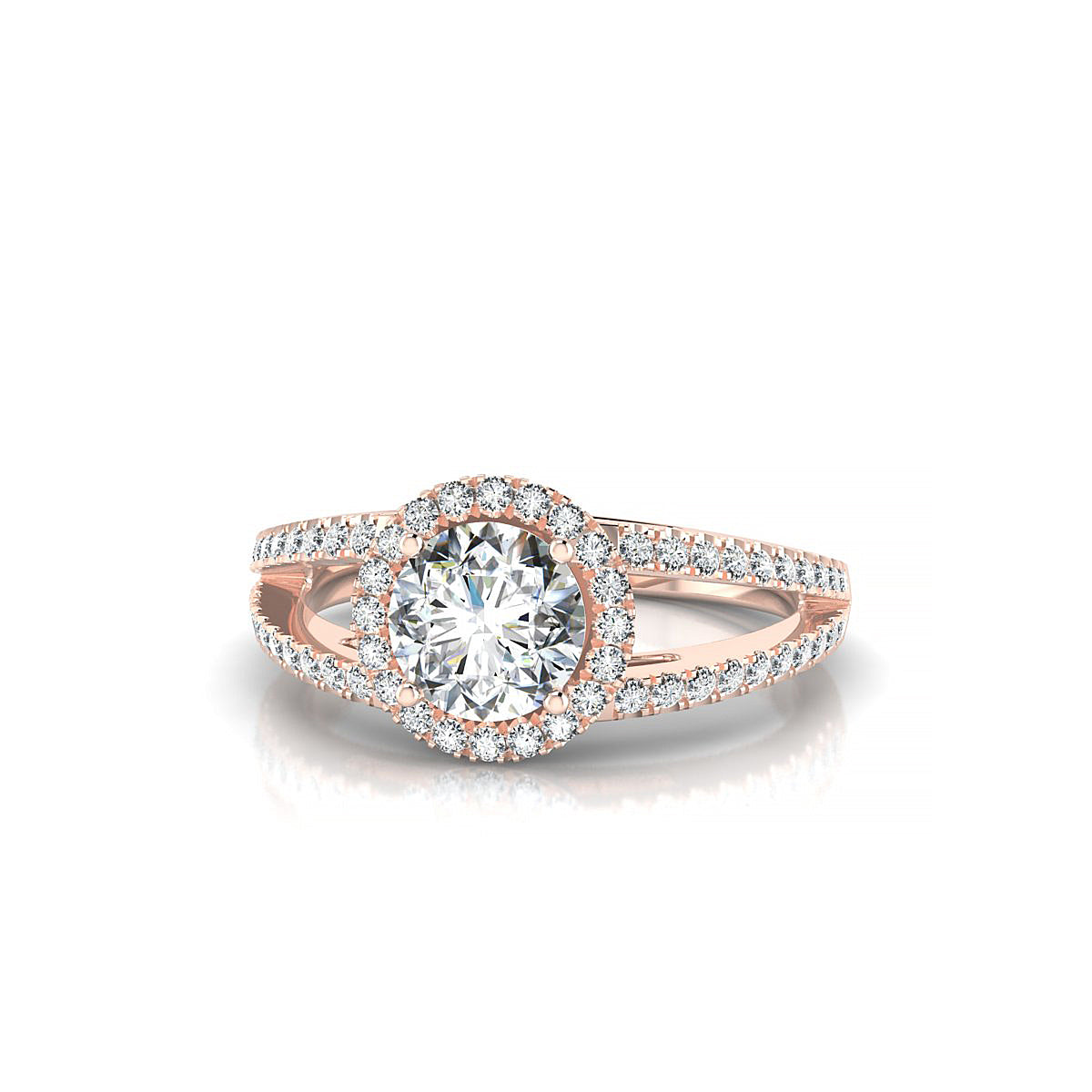 Grace | 18k Rose Gold 5.7 mm Round Diamond Ring