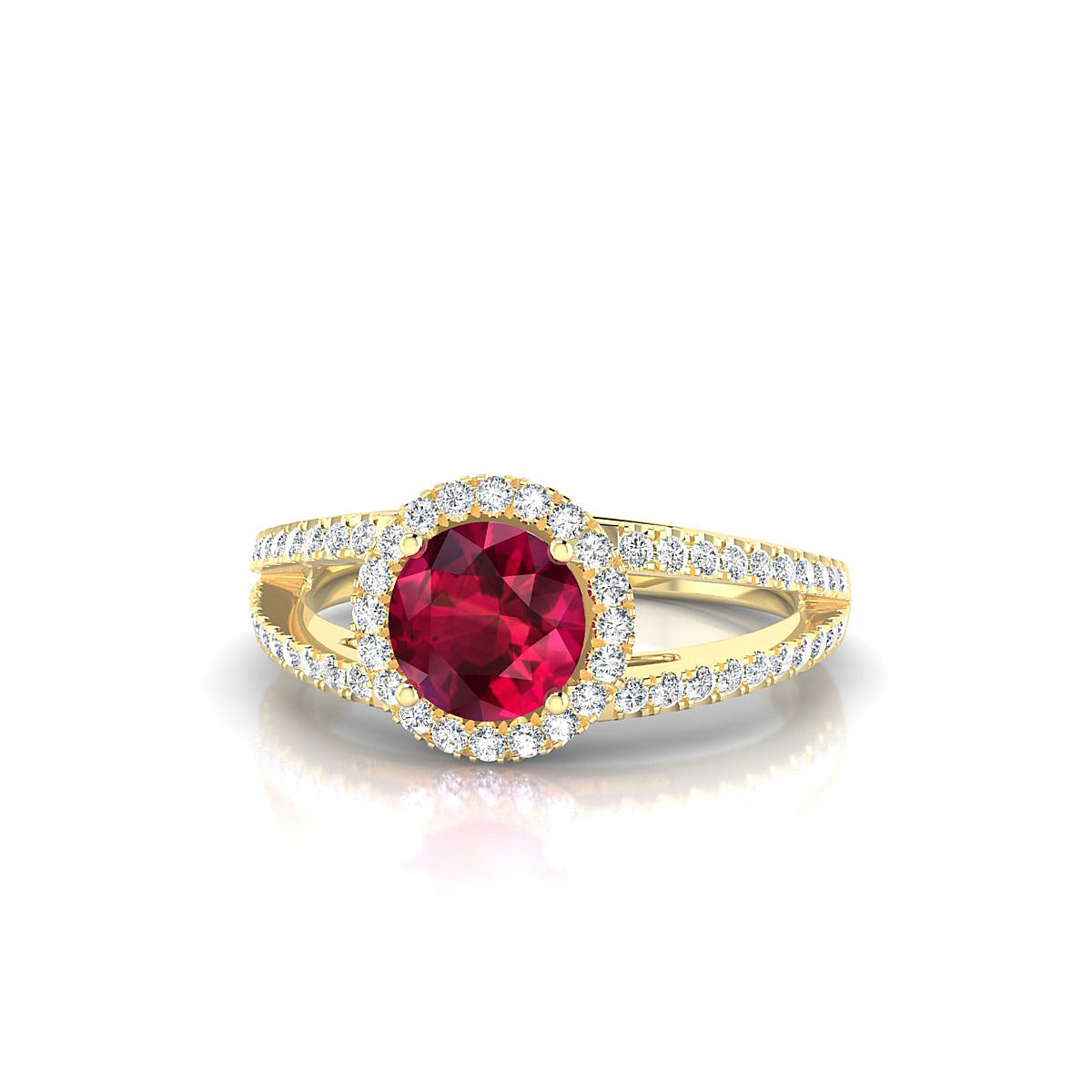 Grace | 18k Yellow Gold 6 mm Round Ruby Ring