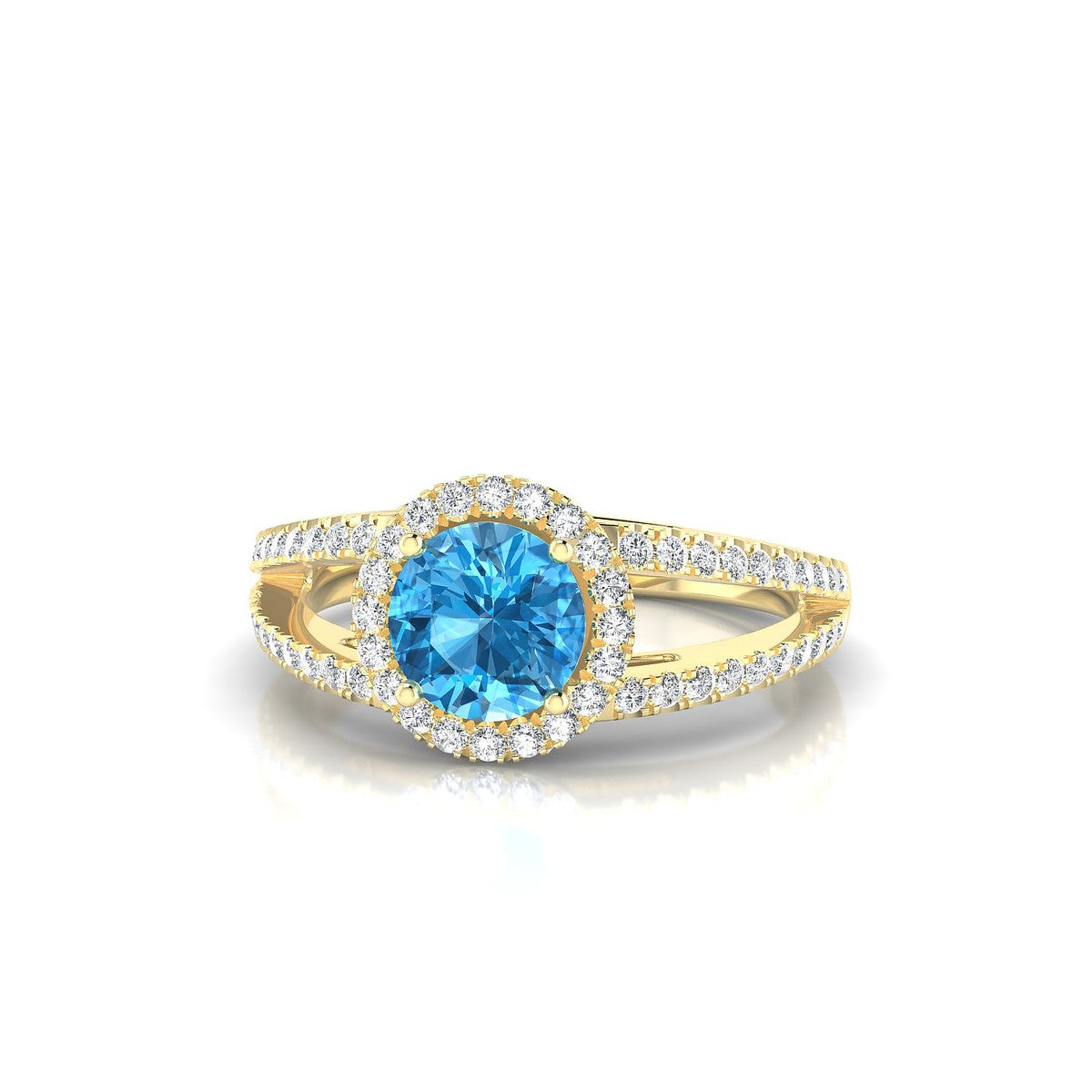 Grace | 18k Yellow Gold 6 mm Round Topaz Ring
