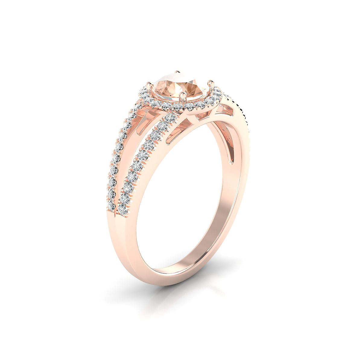 Grace | 18k Rose Gold 6 mm Round Morganite Ring