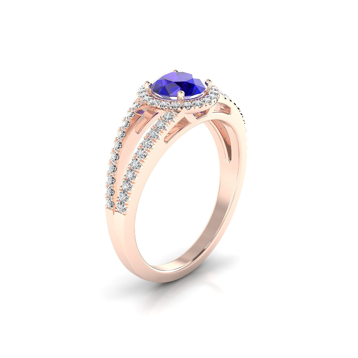 Grace | 18k Rose Gold 6 mm Round Tanzanite Ring