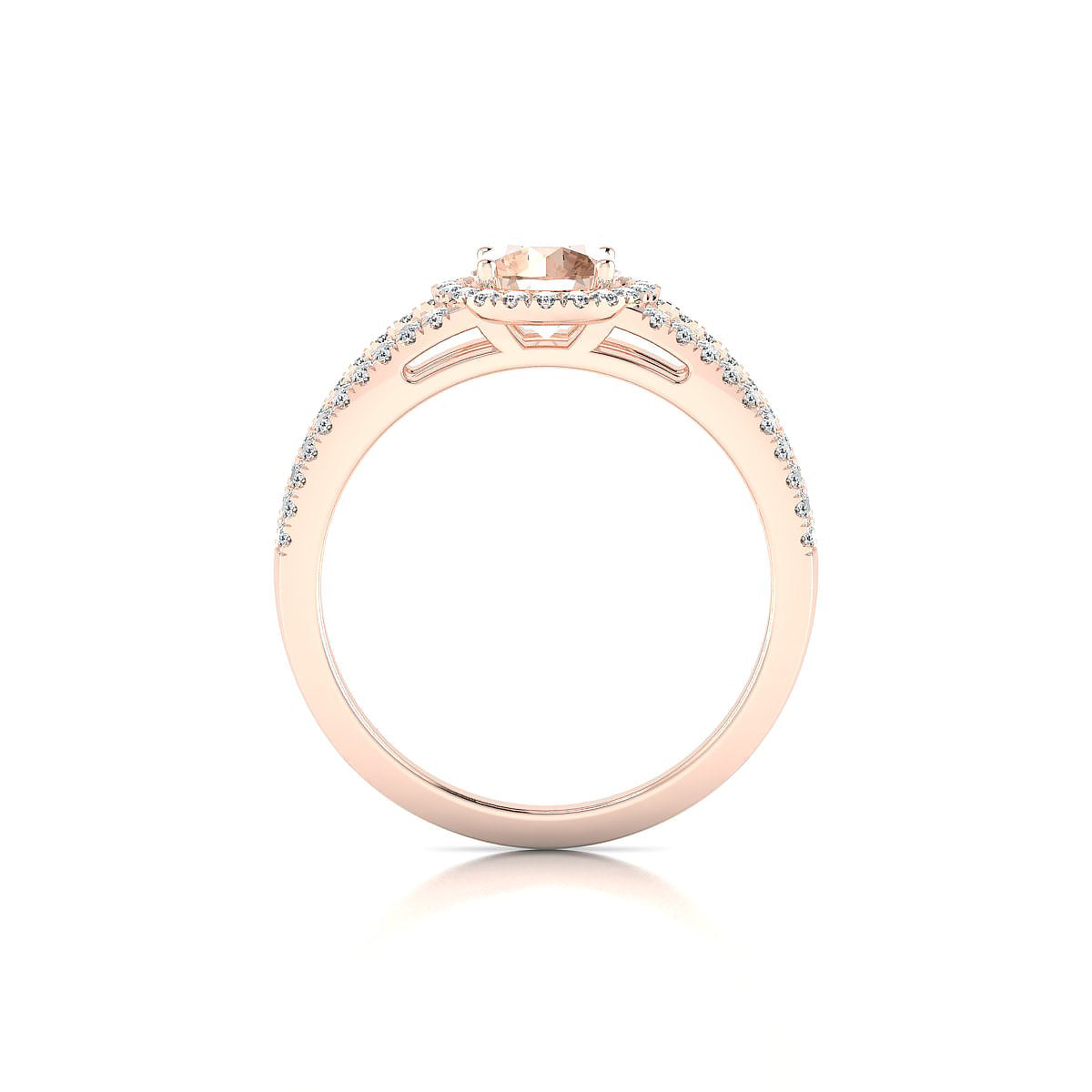 Grace | 18k Rose Gold 6 mm Round Morganite Ring