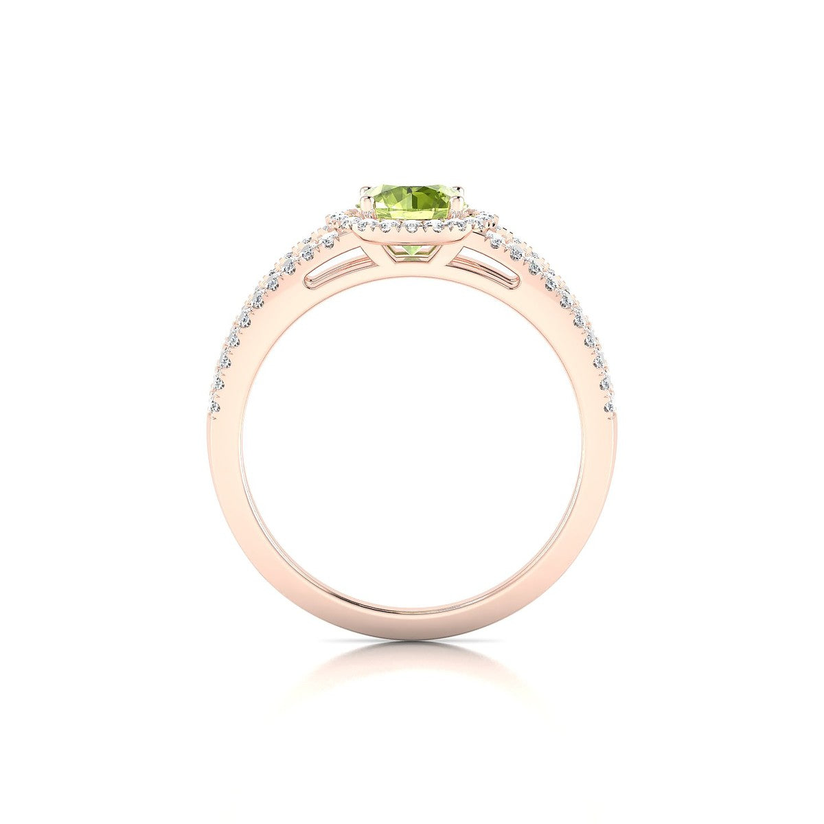 Grace | 18k Rose Gold 6 mm Round Peridot Ring